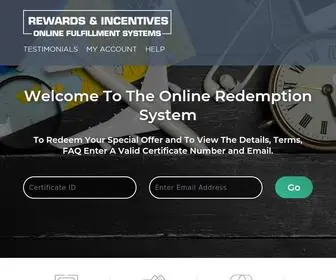 Rewardsandincentives.com(Rewards & Incentives Online Fulfillment Systems) Screenshot