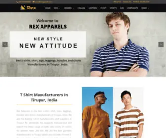 Rexapparels.com(T-Shirt Manufacturers In Tirupur India, Wholesale T-Shirt Supplier Exporter In Tirupur) Screenshot