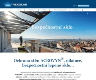 Rexglas.cz(Naše společnost Rexglas dodává a montuje systém nástěnných ochranných prvků ACROVYN®) Screenshot