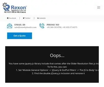 Rexonhydraulics.com(Rexon Hydraulics Pvt Ltd) Screenshot