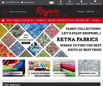 Reynafabrics.com(Buy Fabric online in India from brand Reyna) Screenshot