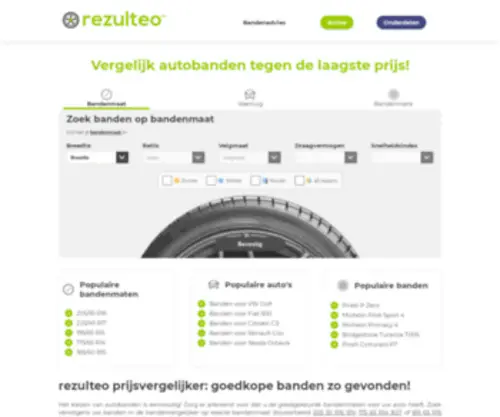 Rezulteo.be(Autobanden vergelijker) Screenshot