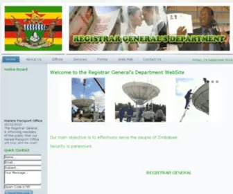 RG.gov.zw(Department of The Registrar General) Screenshot