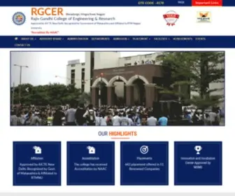 Rgcer.edu.in(Rajiv Gandhi College of Engineering & Research) Screenshot