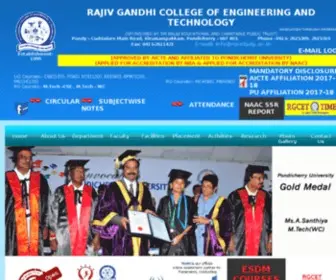 Rgcetpdy.ac.in(Rajiv Gandhi College of Engineering and Technology) Screenshot