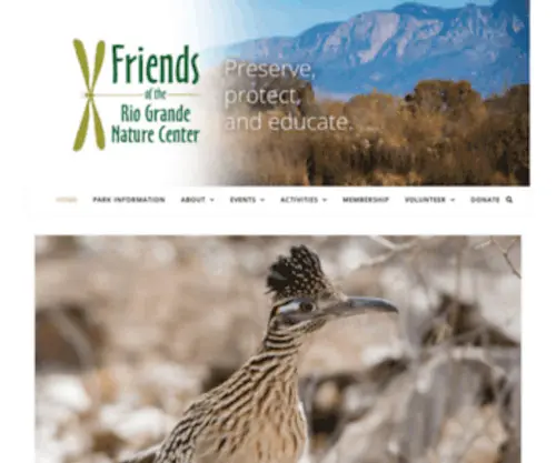 RGNC.org(The Rio Grande Nature Center State Park) Screenshot
