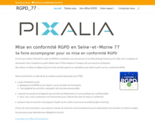 RGPD77.fr(Mise en conformité RGPD en Seine) Screenshot