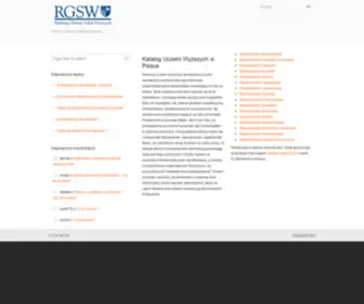 RGSW.edu.pl(Katalog Uczelni Wyższych w Polsce) Screenshot