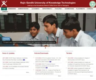 Rgukt.ac.in(Rajiv Gandhi University of Knowledge Technologies) Screenshot