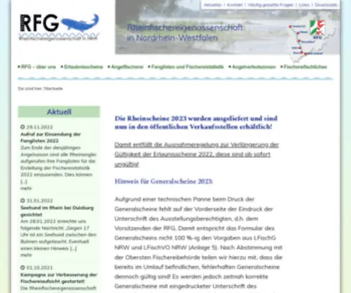 Rheinfischerei-NRW.de(Rheinfischereigenossenschaft in NRW) Screenshot