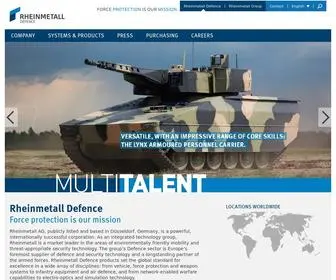 Rheinmetall-Defence.com(Der integrierte internationale Technologiekonzern) Screenshot