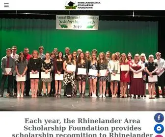 Rhinelanderasf.org(RHINELANDER AREA SCHOLARSHIP FOUNDATION) Screenshot