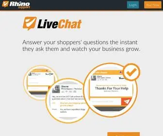 Rhinosupport.com(Live Chat Software & Help Desk Ticketing System by Rhino Support) Screenshot