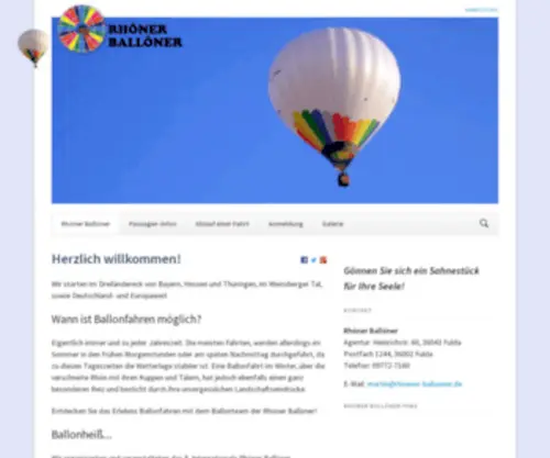 Rhoener-Balloener.de(Rhöner Ballöner Heißluftballon) Screenshot