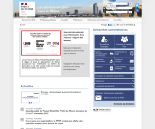 Rhone.gouv.fr(Actualités) Screenshot