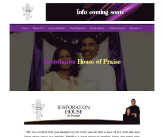 Rhopministries.com(Restoration House of Praise) Screenshot