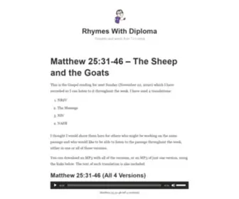 RHymeswithdiploma.com(Thoughts and words from TJ Luoma) Screenshot