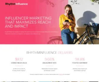 RHYThminfluence.com(Influencer Marketing that Maximizes Reach and Impact) Screenshot