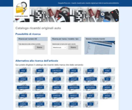 Ricambi-Originali-Per-Auto.it(Ricambi, ricambi auto, ricambi originali per tutte le marche automobilistiche) Screenshot