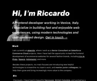 Riccardozaffalon.com(Frontend web developer) Screenshot