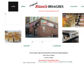 Riccishoagies.com(Ricci's Hoagies) Screenshot