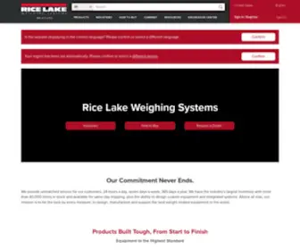 Ricelake.com(Rice lake weighing systems) Screenshot
