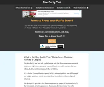 Ricepurity-Test.com(Rice purity test 2021) Screenshot