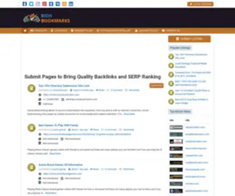 Richbookmarks.com(Submit Web Pages to Generate Quality Backlinks for Better Ranking in the SERP) Screenshot