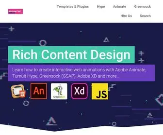 Richcontentdesign.com(Interactive Web Animations with Adobe Animate) Screenshot