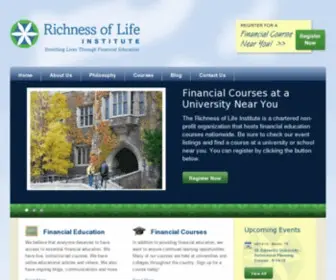 Richnessoflife.org(The Richness of Life Institute) Screenshot