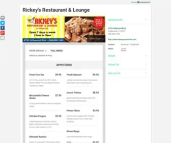 Rickeyswings.com(Rickey's Restaurant) Screenshot