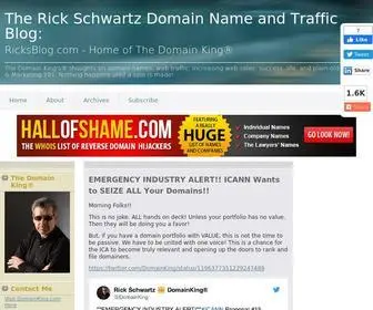Ricksblog.com(The Rick Schwartz Domain Name and Traffic Blog) Screenshot