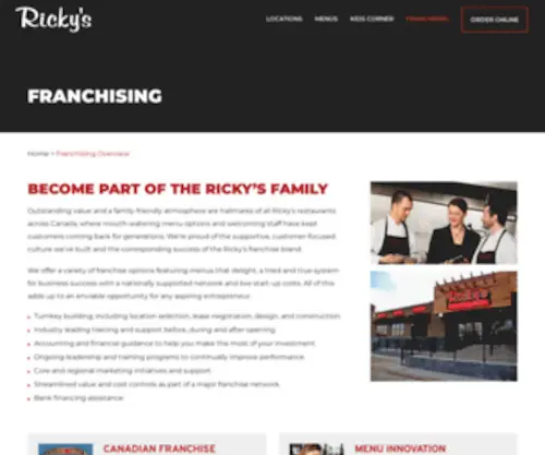 Rickysfranchise.com(Own a Ricky's Franchise) Screenshot