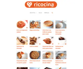 Ricocina.com(Ricocna es una web de recetas ricas y fáciles en español) Screenshot
