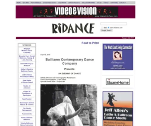 Ridance.com(RiDance providing dance information to Rhode Island since 1997) Screenshot