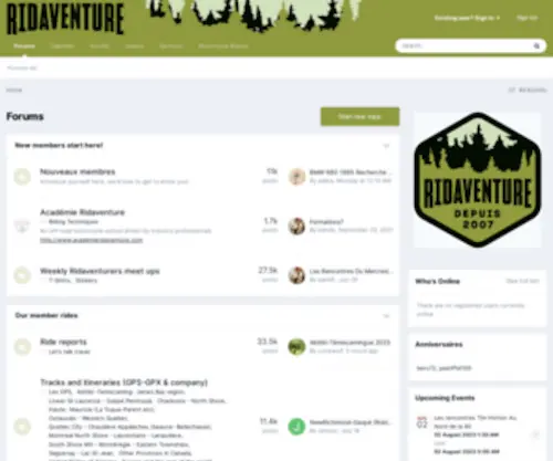 Ridaventure.ca(Forums) Screenshot