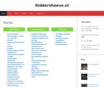 Riddershoeve.nl(Restaurant Riddershoeve) Screenshot