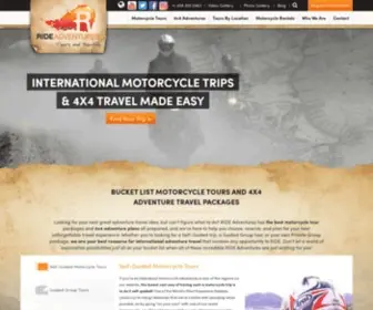 Rideadv.com(Adventure Motorcycle Tours & 4x4 Travel Packages) Screenshot