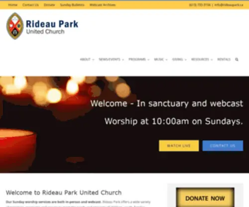 Rideaupark.ca(Rideau Park United Church) Screenshot