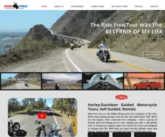 Ridefree.com(Harley Davidson Guided Motorcycle Tours and Rentals Route 66 California USA) Screenshot