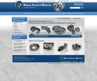 Ridgwaypm.com(Custom Manufacturer of Precision Powder Metal Mechanical Components) Screenshot