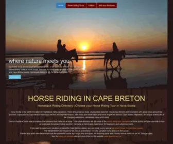 Riding-Cape-Breton.com(Horseback Riding Tours Cape Breton Horse Riding Vacations Nova Scotia) Screenshot