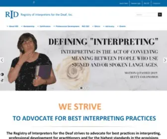 Rid.org(RID is the national certifying body of sign language interpreters and) Screenshot