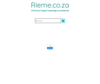 Rieme.co.za(Afrikaans Engels tweetalige woordeboek. Voeg woorde by wat nie in woordeboek reeds) Screenshot