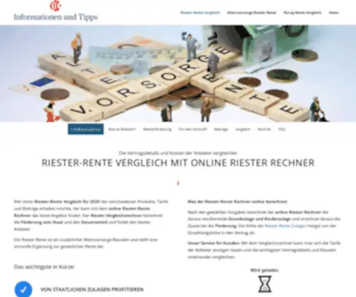 Riesterrente-Vergleichsrechner.de(Riester-Rente Vergleich mit Riester Rechner) Screenshot