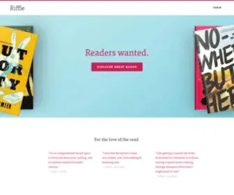 Rifflebooks.com(Just good books and the readers who love them) Screenshot