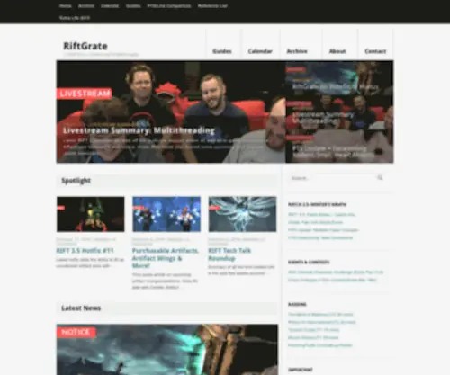 Riftgrate.com(Rift News) Screenshot