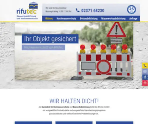 Rifutec.com(Hochwasserschutz von Rifutec aus Iserlohn in NRW) Screenshot