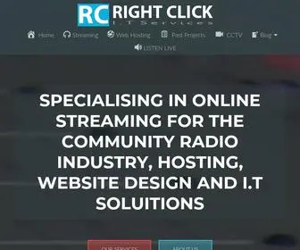 Right-Click.com.au(SPECIALISING IN ONLINE STREAMING FOR THE COMMUNITY RADIO INDUSTRY) Screenshot