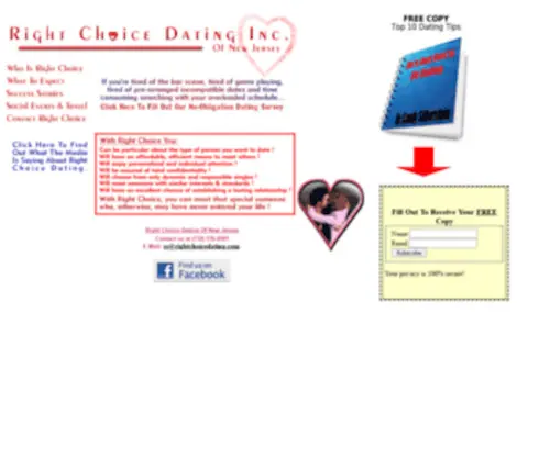 Rightchoicedating.com(Right Choice Dating Service of New Jersey) Screenshot